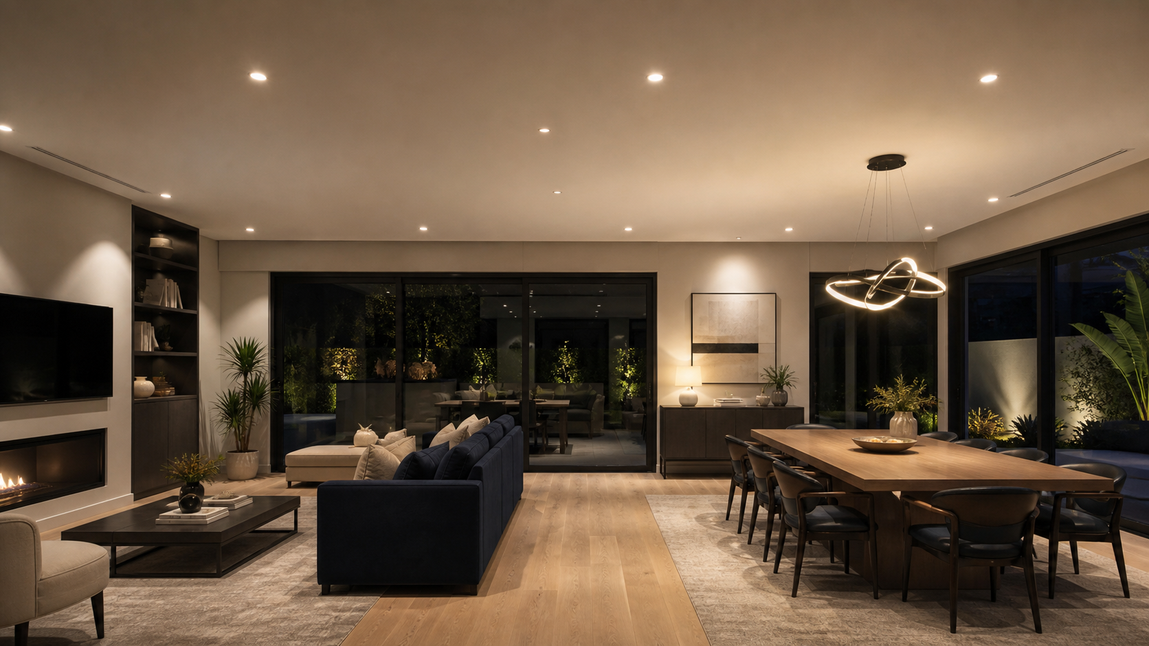 LED downlights installed in a Sydney living room